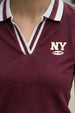 New York Maroon Regular Fit Premium Pique Lycra Polo T-Shirt