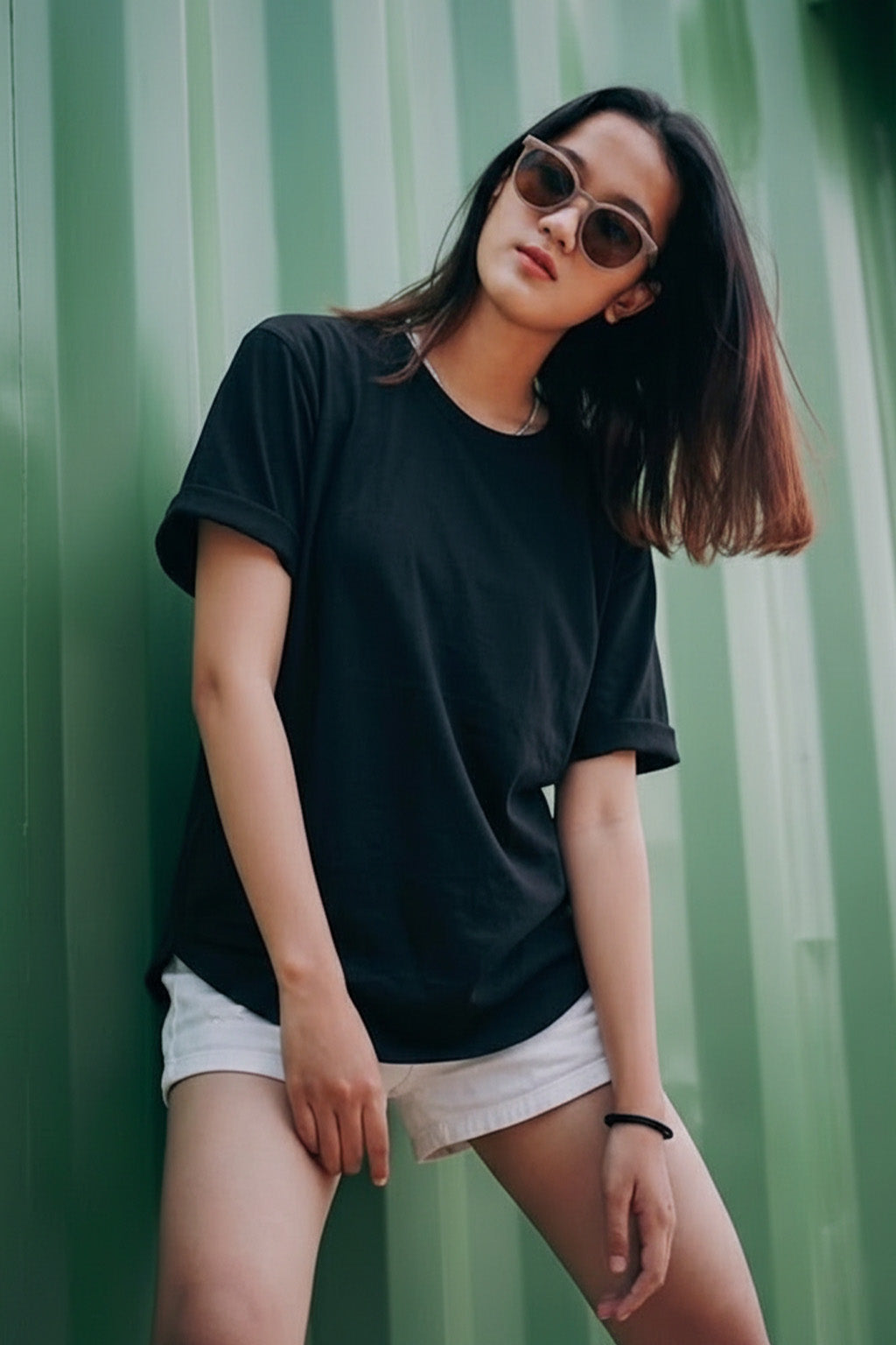 Black Plain Boyfriend Fit T-Shirt