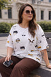 Cartoon White Plus Size T-shirt