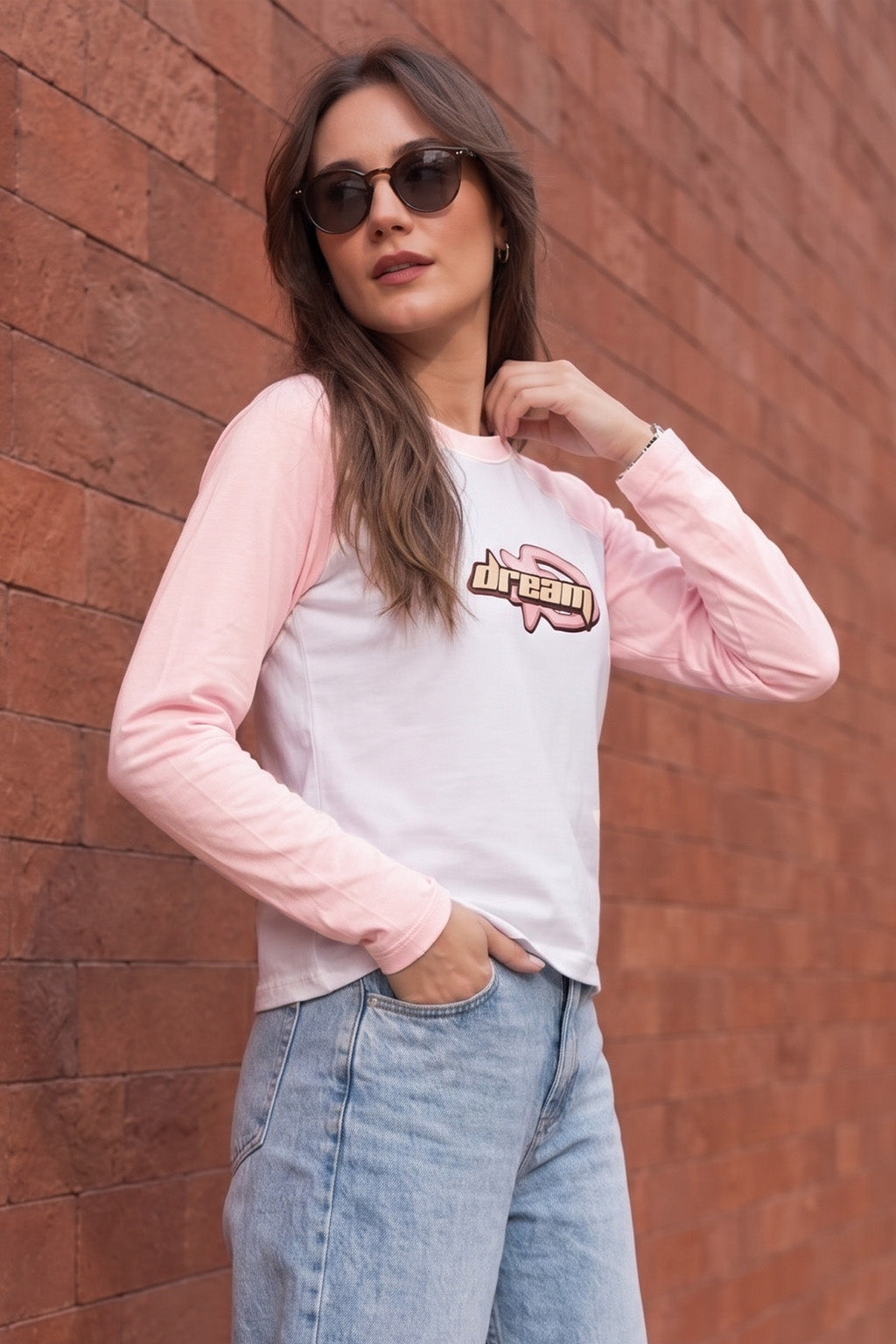 Dream  Raglan Printed Full Sleeve Regular Fit T-Shirt