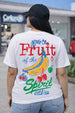 Fruits White Plus Size Printed T-shirt