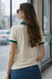 Classic Contrast Collar Marshmallow Regular Fit Premium Pique Lycra Polo T-Shirt