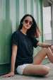 Black Plain Boyfriend Fit T-Shirt