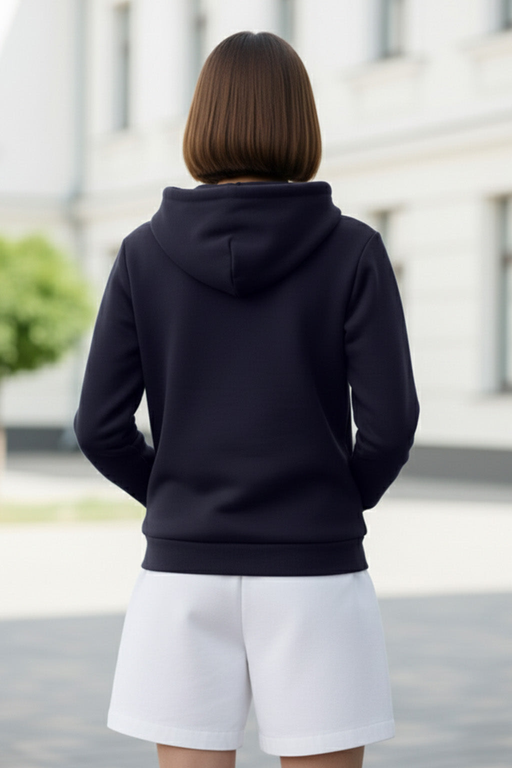 Plain Navy Regular Fit Hoodie