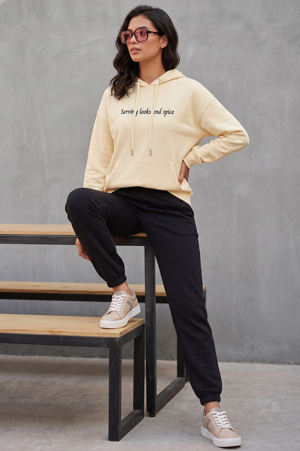 Bring The Heat Marshmallow Oversized Printed Hoodie