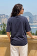 Break Rules Navy Graphic Printed Oversized T-Shirt