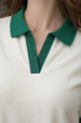 Classic Contrast Collar Marshmallow Regular Fit Premium Pique Lycra Polo T-Shirt