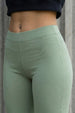Olive Green Regular Fit Plain Legging