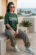 California Green Oversized Typographic T-Shirt
