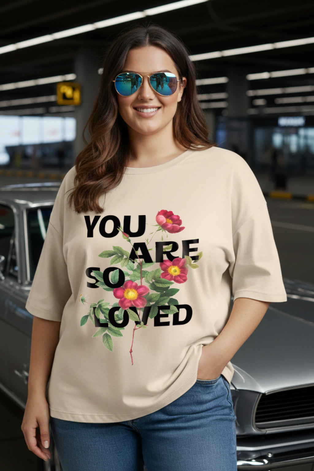 You Are Loved Swanwhite Plus Size Printed T-shirt