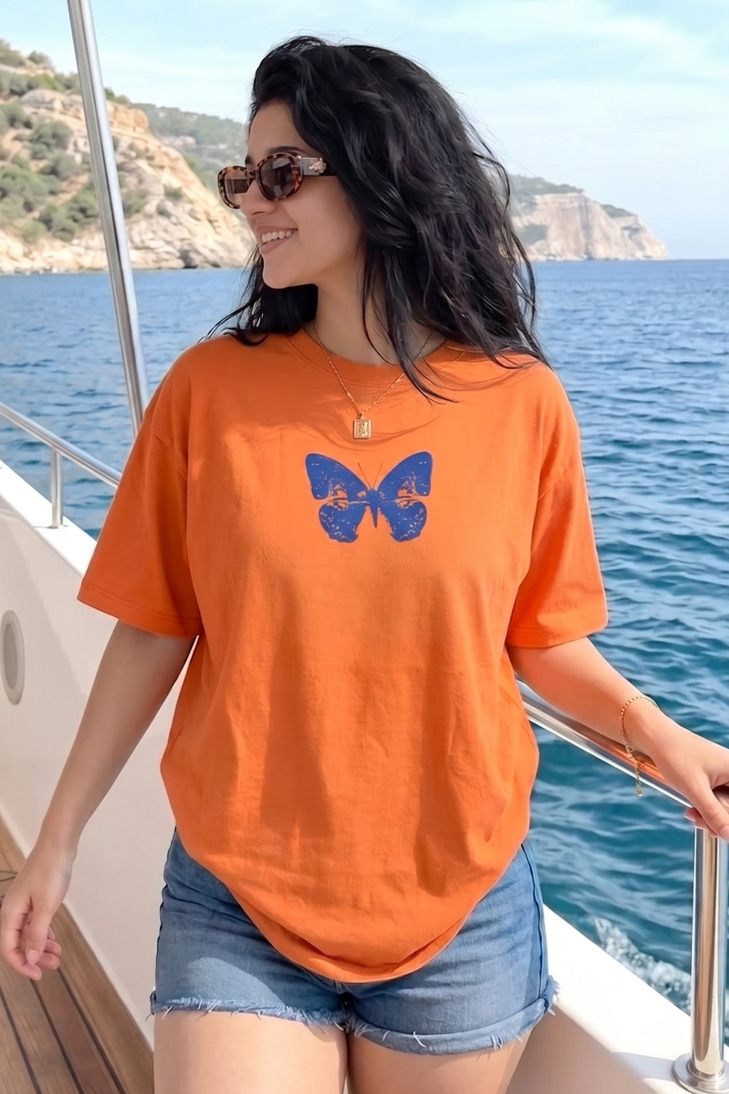 Push Your Limits Typographic Printed Oversized Fit Orange T-Shirt