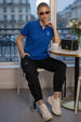 Sweet Bow Blue Regular Fit Premium Pique Lycra Polo T-Shirt