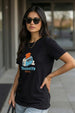 Toasatty Black Printed Regular Fit T-Shirt