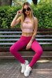 Bright Pink Regular Fit Plain Legging