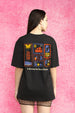 Sun Sand Surf Black Oversized Fit Graphic T-Shirt