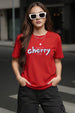 Cherry Red Regular Fit Printed T-shirt