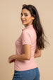 Pink Plain Cotton Regular Slim Fit Polo T-Shirt