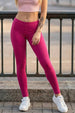 Bright Pink Regular Fit Plain Legging
