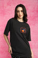 Sun Sand Surf Black Oversized Fit Graphic T-Shirt
