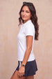 White Plain Cotton Regular Slim Fit Polo T-Shirt