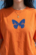 Push Your Limits Typographic Printed Oversized Fit Orange T-Shirt