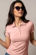 Pink Plain Cotton Regular Slim Fit Polo T-Shirt