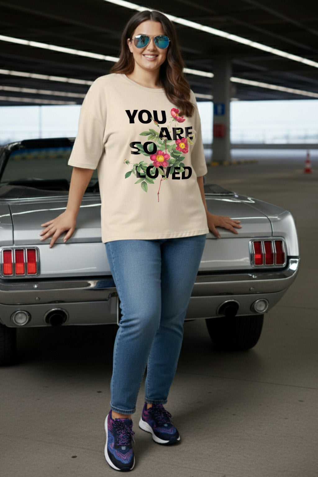 You Are Loved Swanwhite Plus Size Printed T-shirt