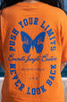 Push Your Limits Typographic Printed Oversized Fit Orange T-Shirt
