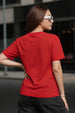 Cherry Red Regular Fit Printed T-shirt