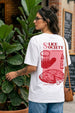 Pizza White Oversized Graphic T-Shirt