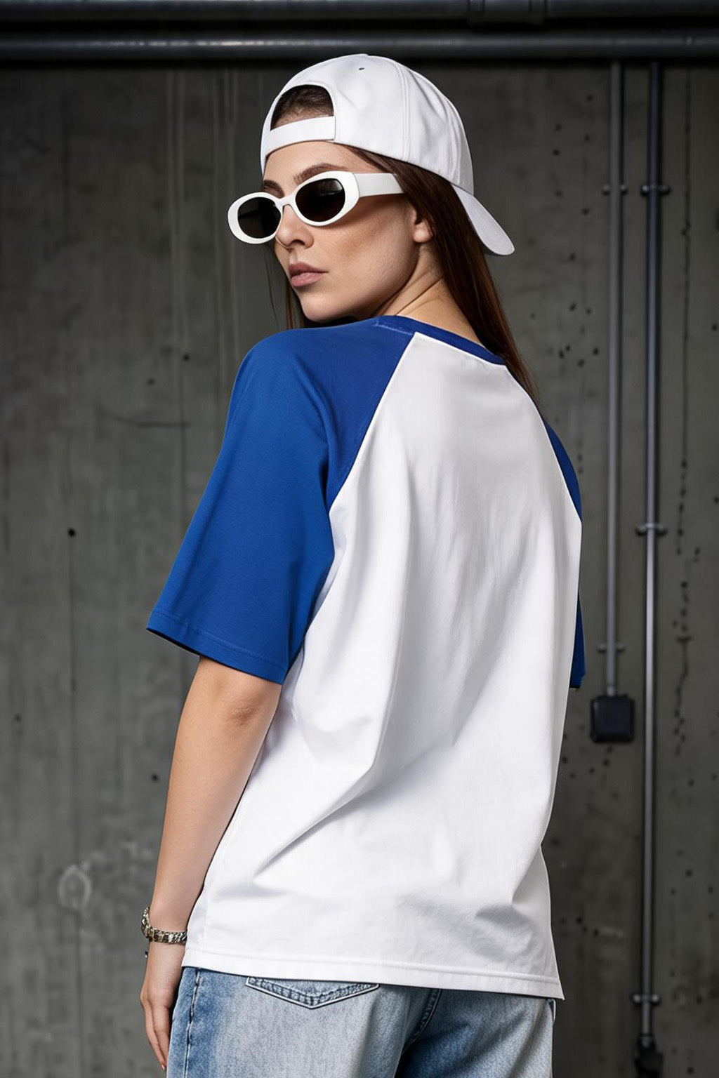 Teddy Royal Blue Oversized Graphic T-Shirt