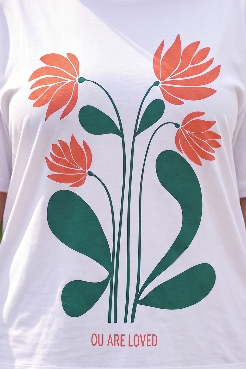 You Are Loved White Plus Size Printed T-shirt