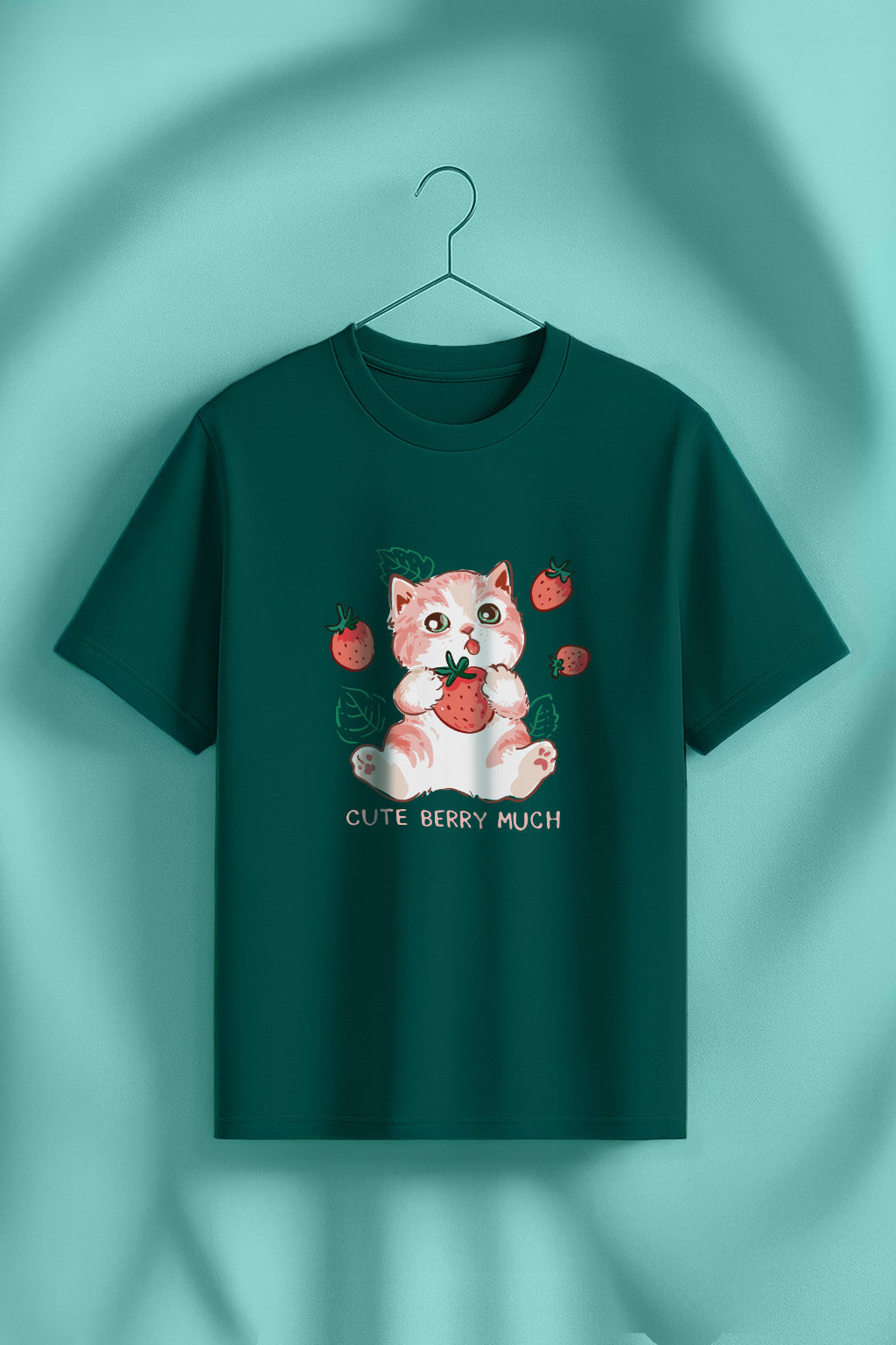 Cute Berry Much Green Printed Regular Fit T-Shirt