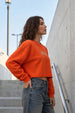Tangerine Tango Crop Sweatshirt