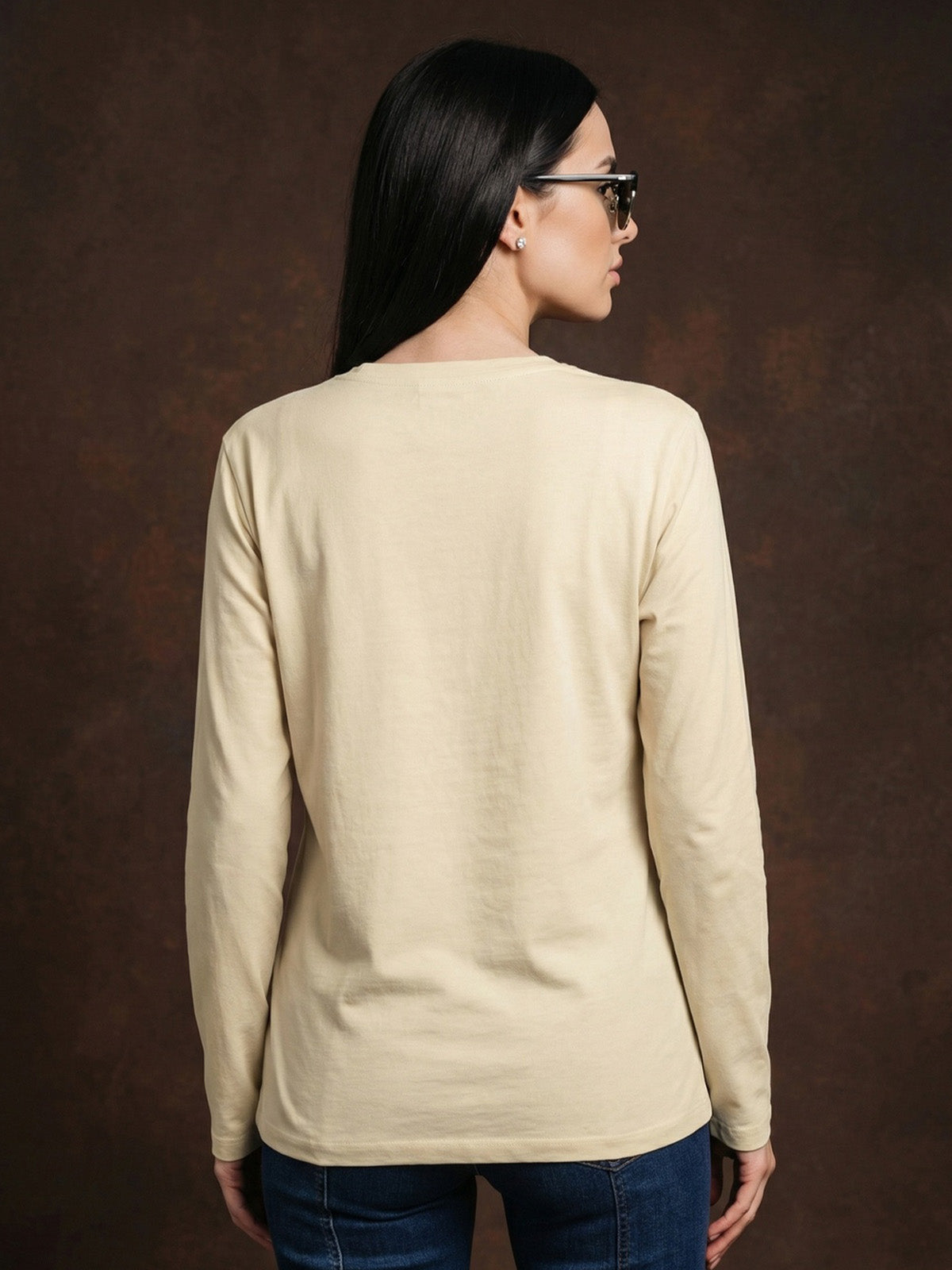 Swan White Plain Full Sleeve Regular Fit T-Shirt