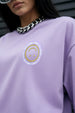 Upside Down Lilac Graphic Printed Oversized T-Shirt