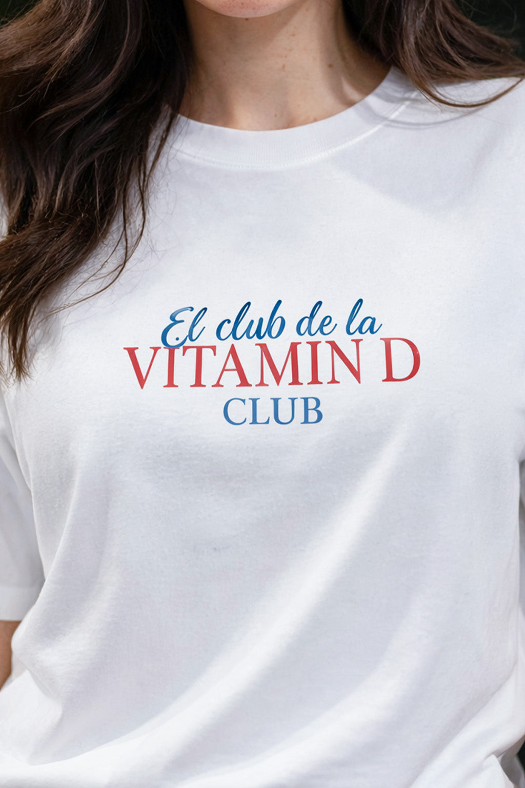 Vitamin D White Graphic Printed Oversized T-Shirt
