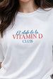 Vitamin D White Graphic Printed Oversized T-Shirt