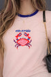 Oh Crab  Rosewater Printed Regular Fit T-Shirt