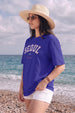 Seoul Royal Blue Oversized Fit Graphic T-Shirt