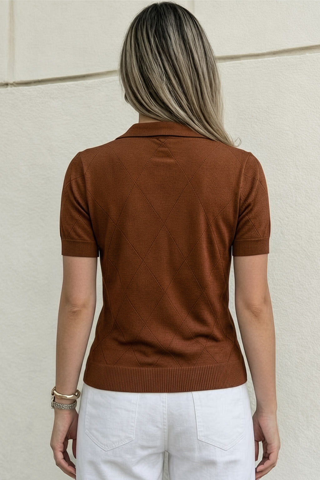 Elite Diamond Brown Regular Fit Flatknit Premium Polo T-Shirt