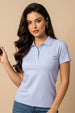 Lavender Plain Cotton Regular Slim Fit Polo T-Shirt