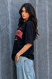 Boston Black Graphic Printed Oversized T-Shirt