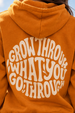 Go Through Graphic Back Printed Orange Regular Fit Hoodie
