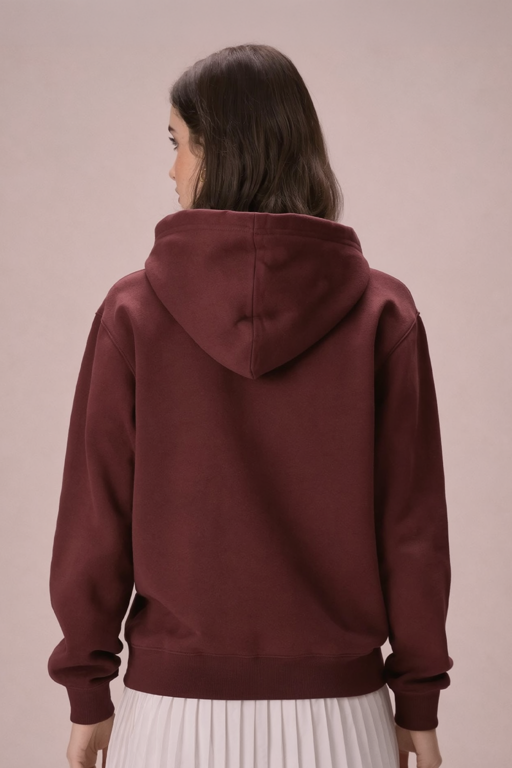 Plain Maroon Regular Fit Hoodie