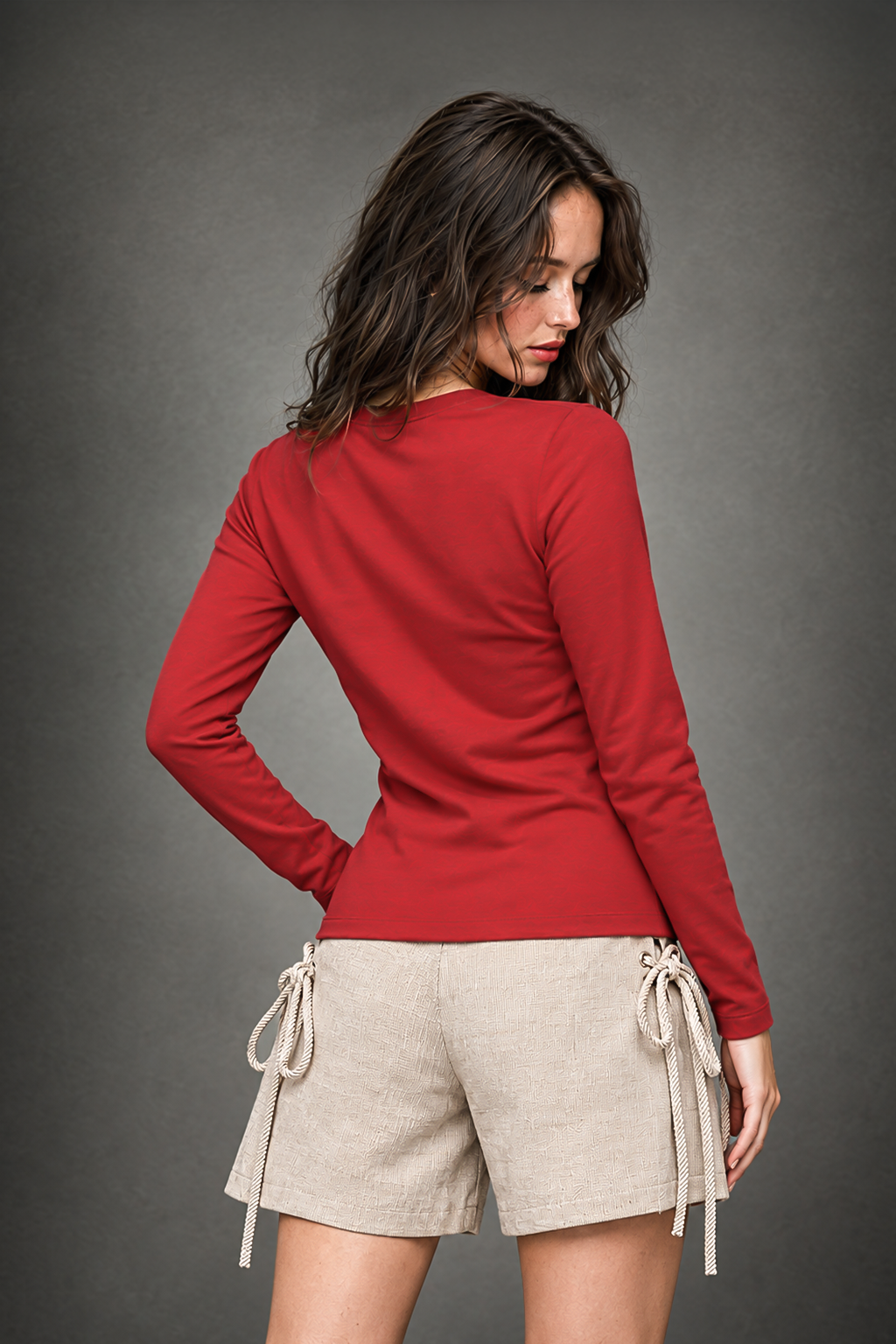 Red Plain Full Sleeve Regular Fit T-Shirt