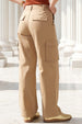 Taupe Plain 5 Pocket Straight Fit Woven Cargo