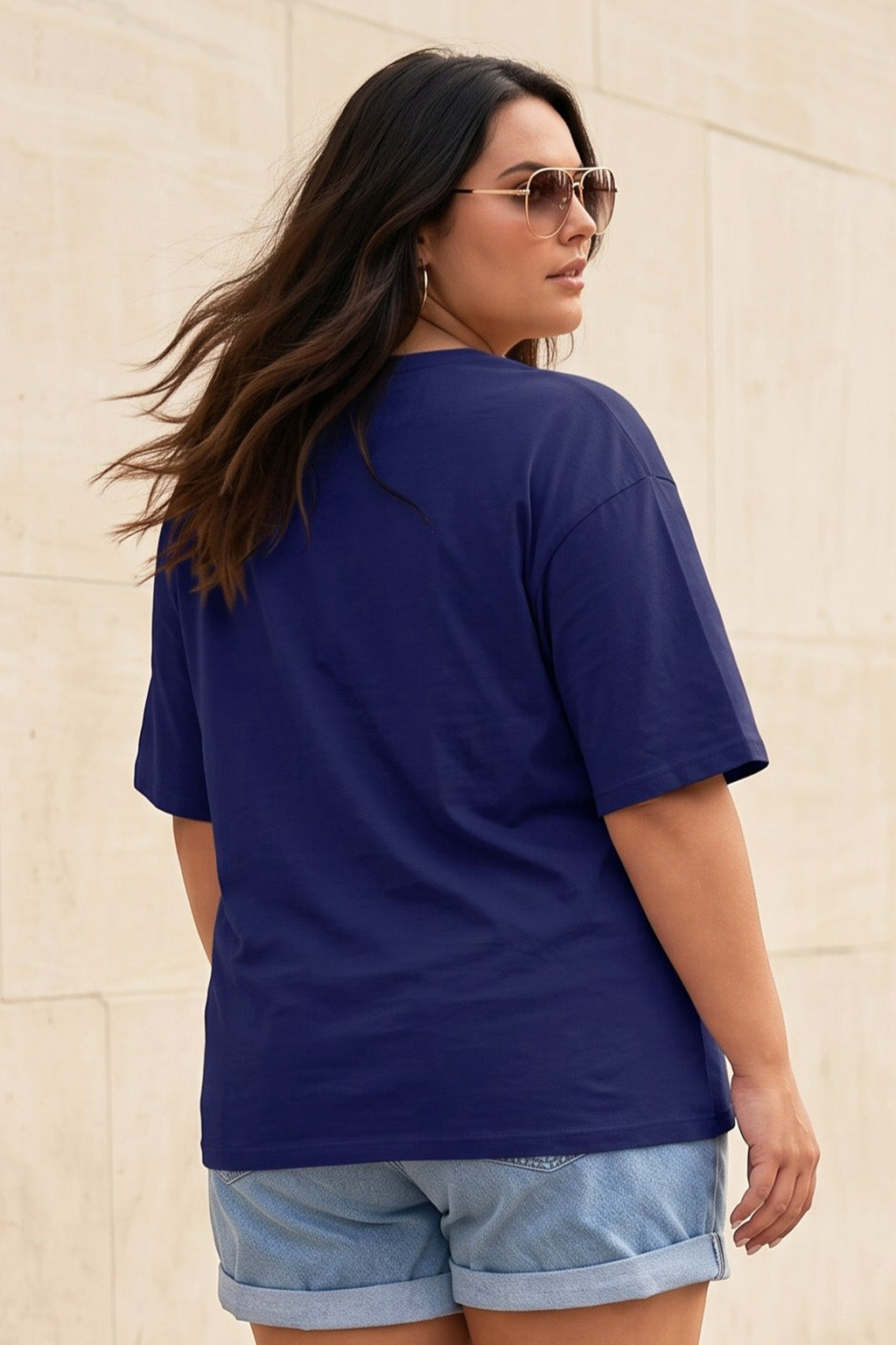 Pookie Royal Blue Plus Size Printed T-shirt