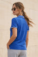 Stripe Collar Blue Regular Fit Premium Pique Lycra Polo T-Shirt