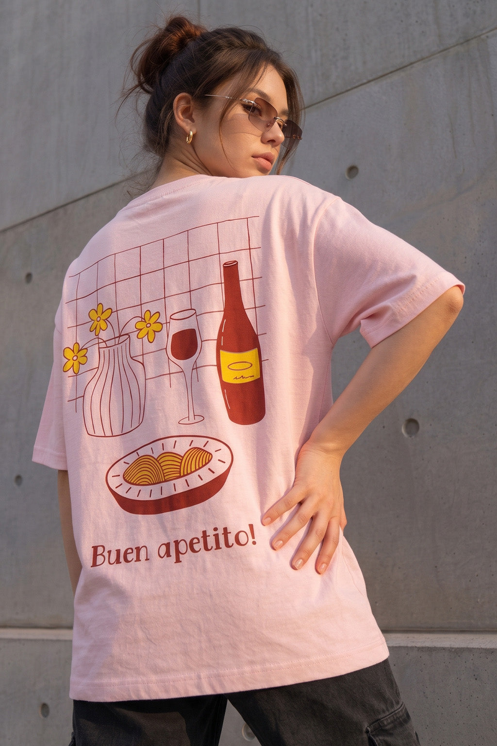 Apetito Rose Water Oversized Graphic T-Shirt